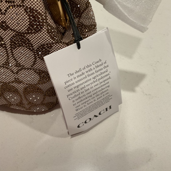 Coach Crystal Signature Jacquard Kisslock Frame Bag 16 NWT - Picture 7 of 9